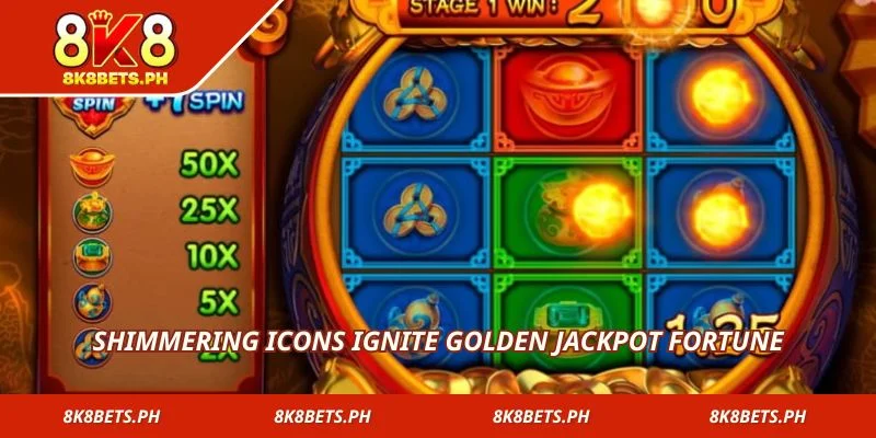 Shimmering icons ignite golden jackpot fortune